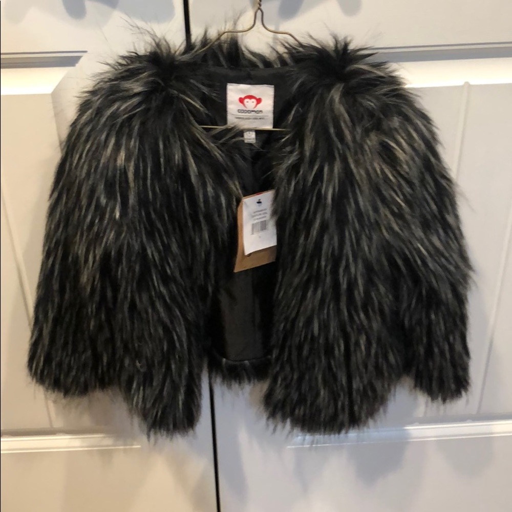 Little girls faux fur coat